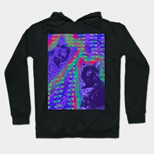 Halftone Cat V16 (Meow Background) Hoodie